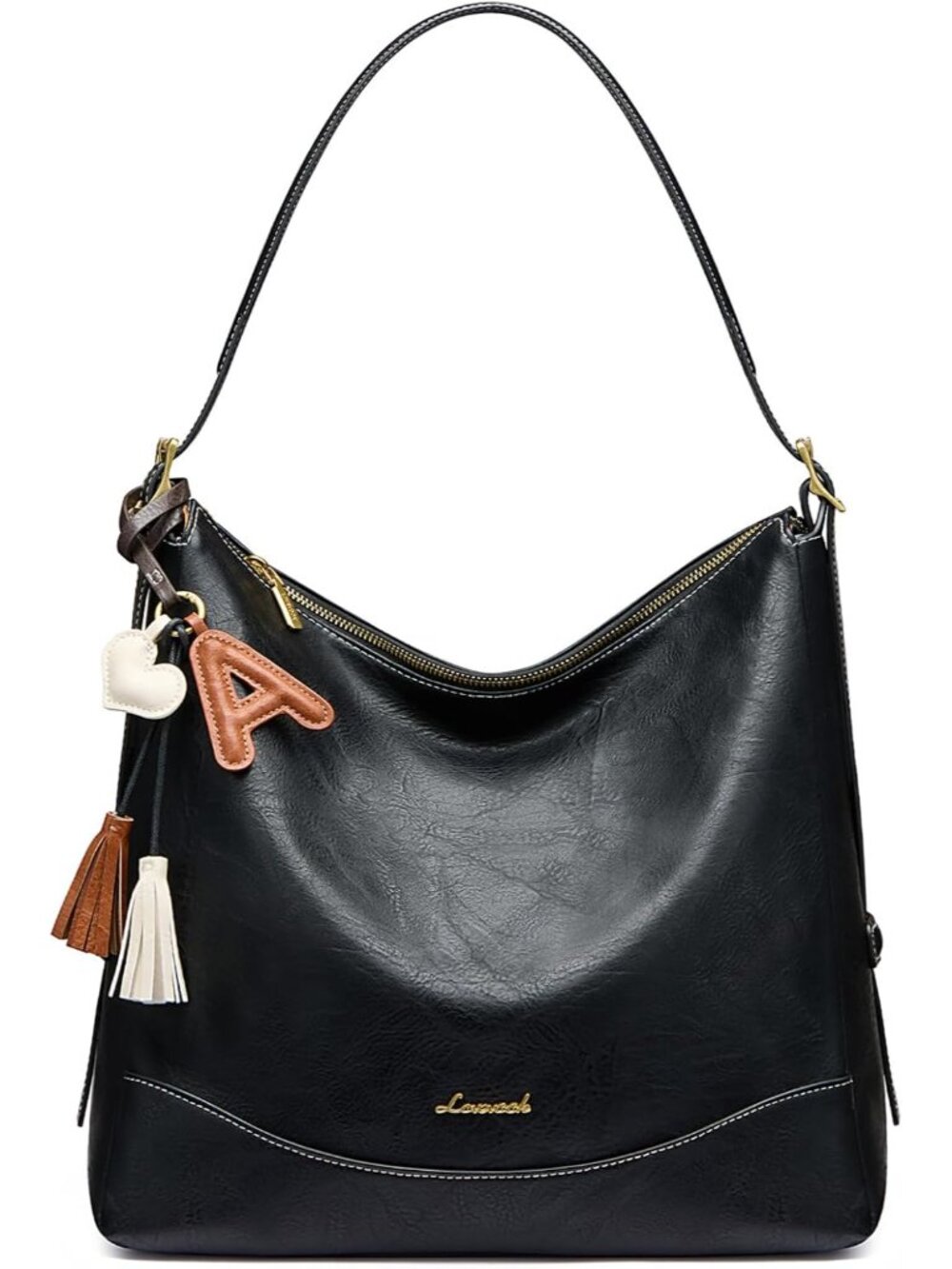 Hobo Bags for Women with Initial Charm, Soft Women's Crossbody Handbags Slouchy